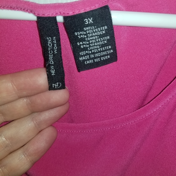 New Directions 3x Pink Sleeveless Shell - Picture 4 of 7
